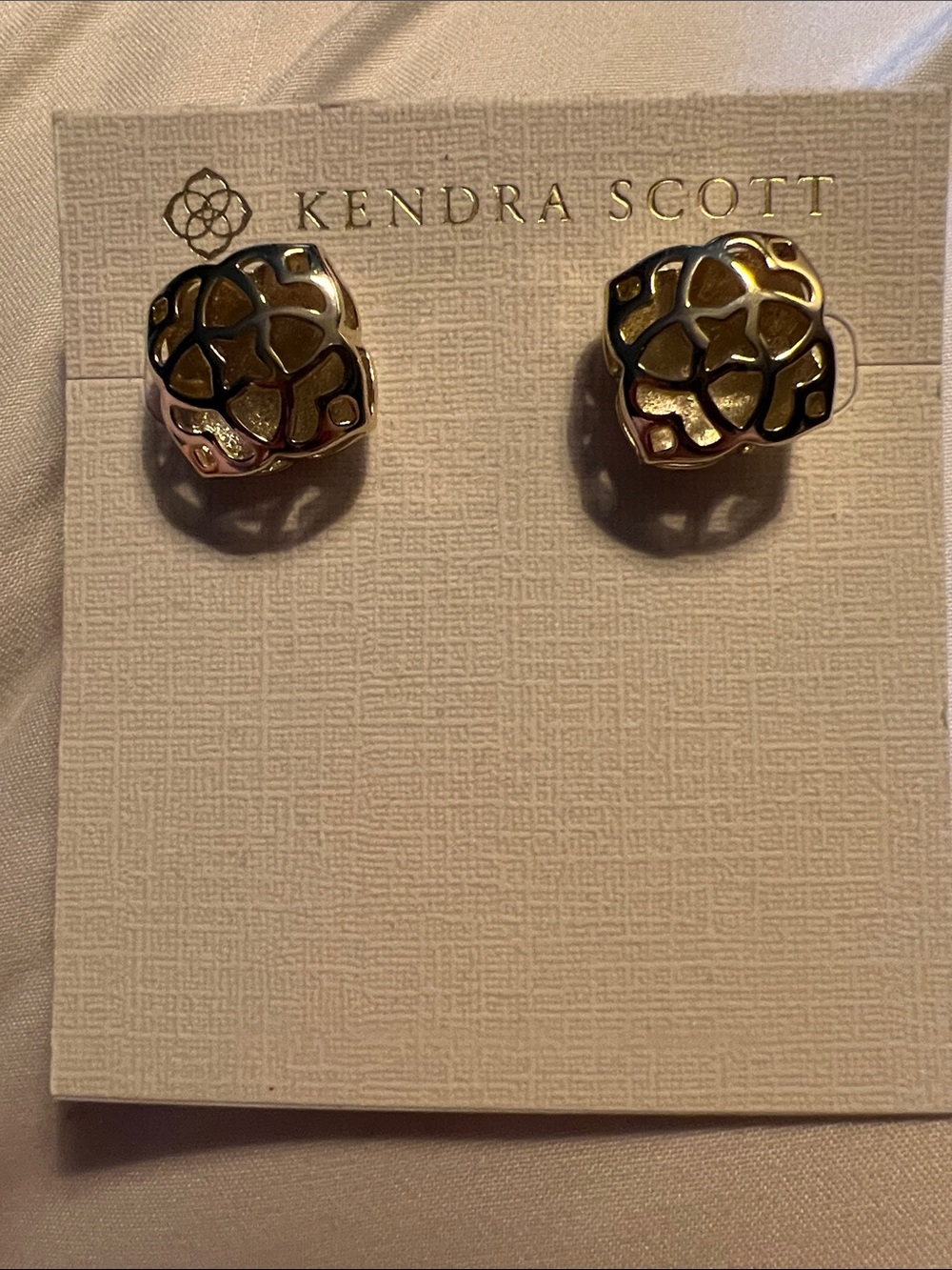 Kendra Scott Tima Gold Tone  Cutout Stud Earrings New